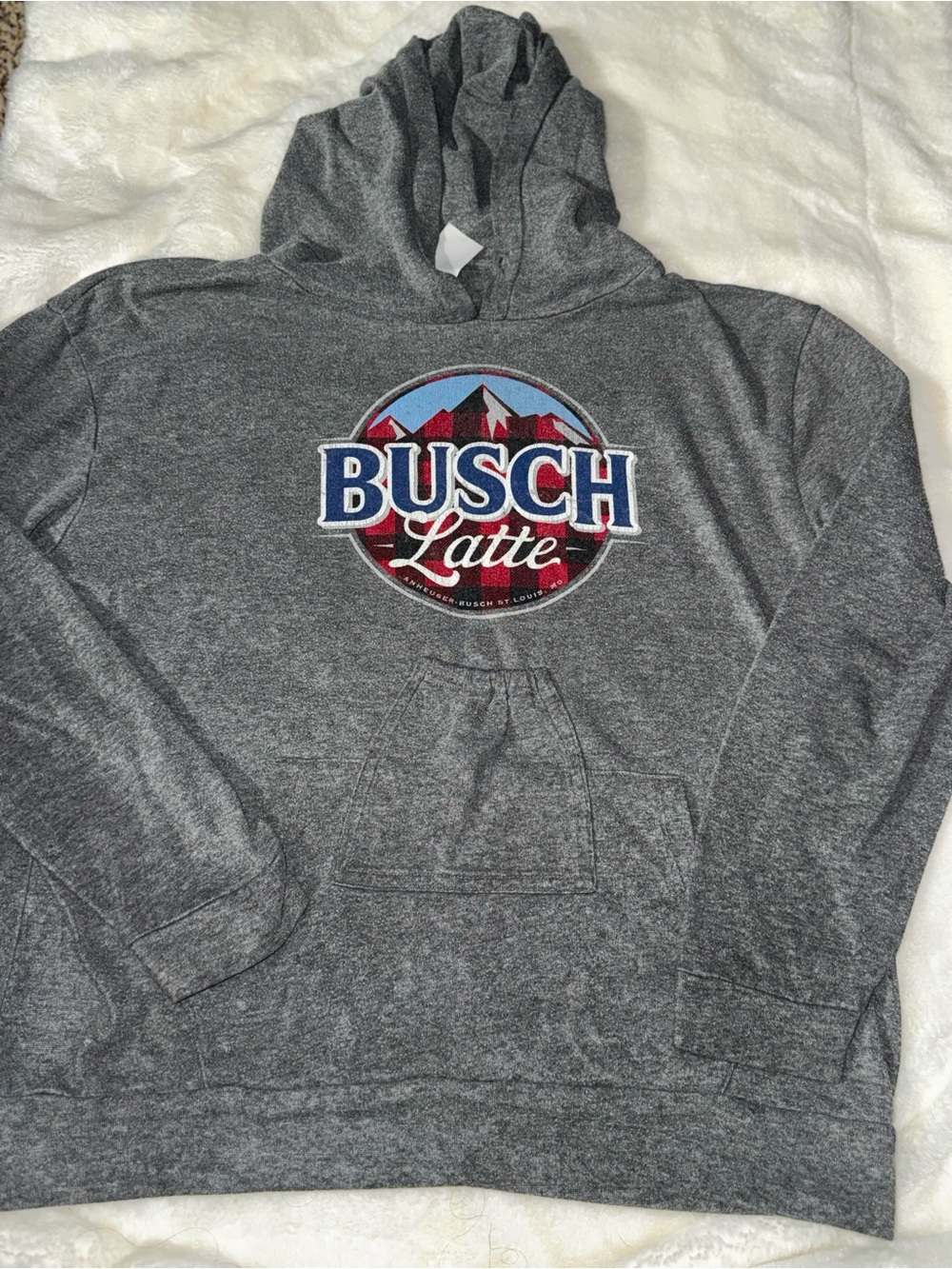 Busch Latte Men's Gray Pullover Hoodie